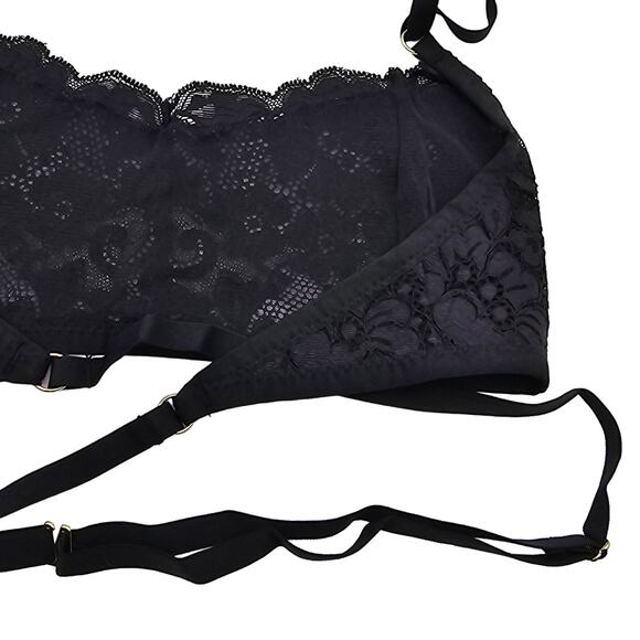 Free people We Are HAH Womans size S Don't Cross Me Halter Bralette Black NEW - Picture 4 of 8